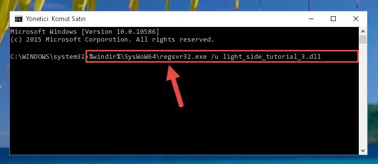 Light_side_tutorial_3.dll kütüphanesini sisteme tekrar kaydetme