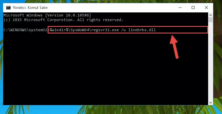 Linebrks.dll dosyası için Regedit (Windows Kayıt Defteri) üzerinde temiz kayıt oluşturma