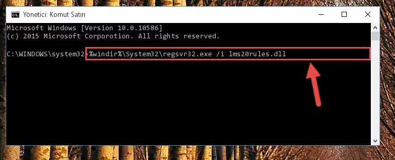 Lms20rules.dll dosyasını sisteme tekrar kaydetme (64 Bit için)