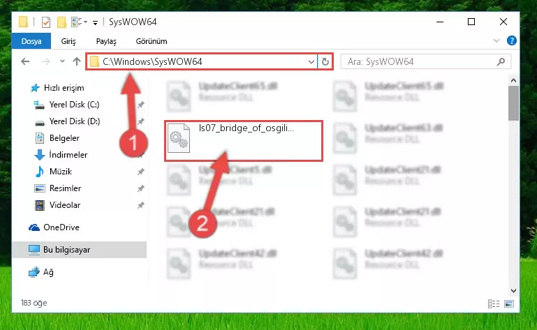Ls07_bridge_of_osgiliath.dll kütüphanesini Windows/sysWOW64 klasörüne kopyalama