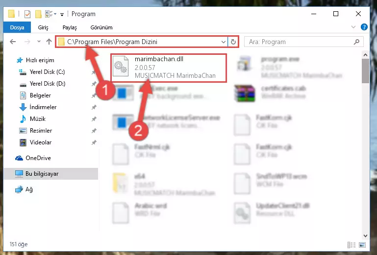 Marimbachan.dll dosyasının bozuk kaydını Windows Kayıt Defterinden kaldırma (64 Bit için)