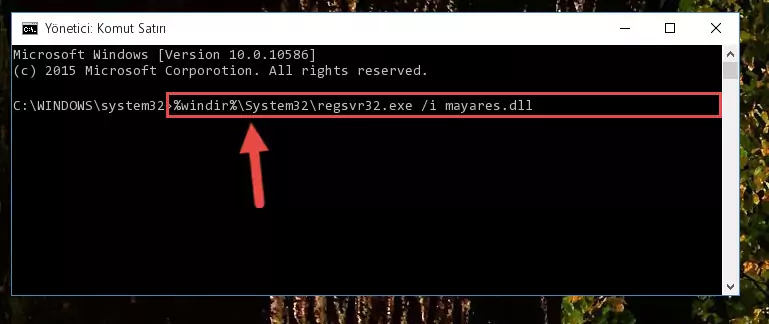 Mayares.dll dosyasını sisteme tekrar kaydetme (64 Bit için)