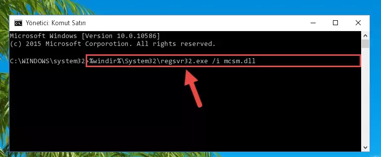 Mcsm.dll dosyasını sisteme tekrar kaydetme (64 Bit için)
