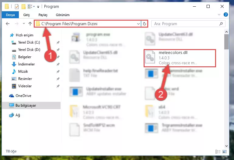 Meleecolors.dll kütüphanesinin sorunlu kaydını Regedit'den kaldırma (64 Bit için)