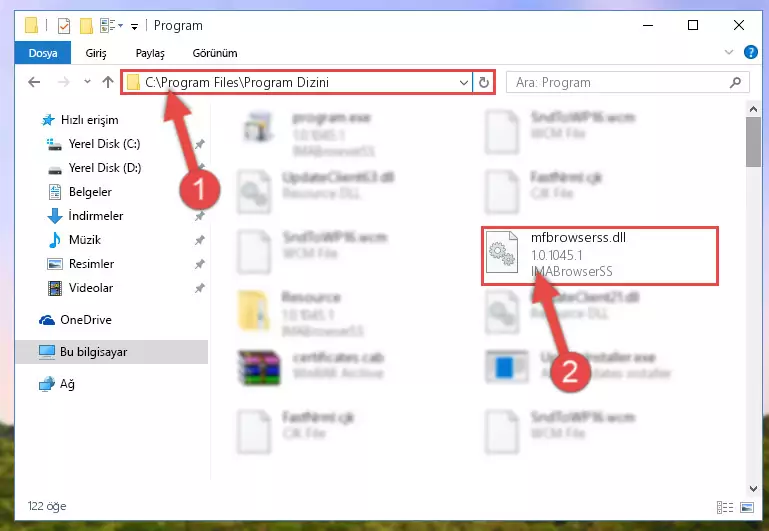 Mfbrowserss.dll kütüphanesinin bozuk kaydını Windows Kayıt Defterinden kaldırma (64 Bit için)