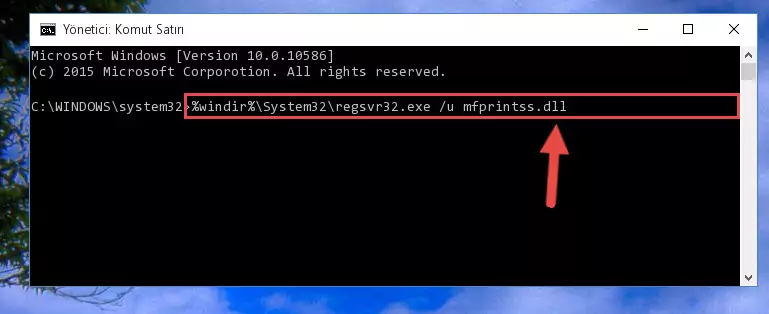 Mfprintss.dll dosyasını sisteme tekrar kaydetme
