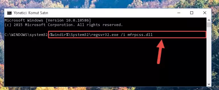 Mfrpcss.dll dosyasını sisteme tekrar kaydetme (64 Bit için)