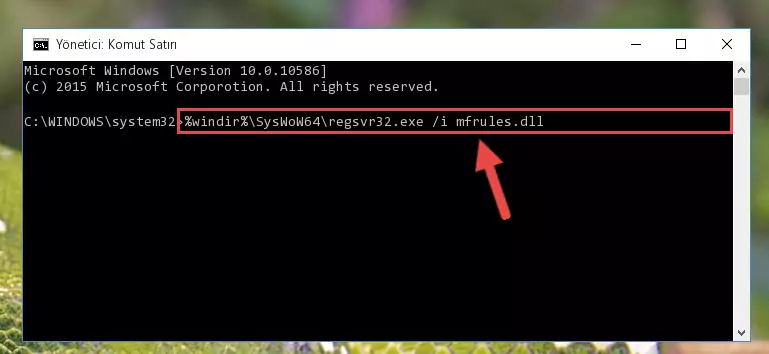 Mfrules.dll dosyasının hasarlı kaydını sistemden kaldırma (64 Bit için)