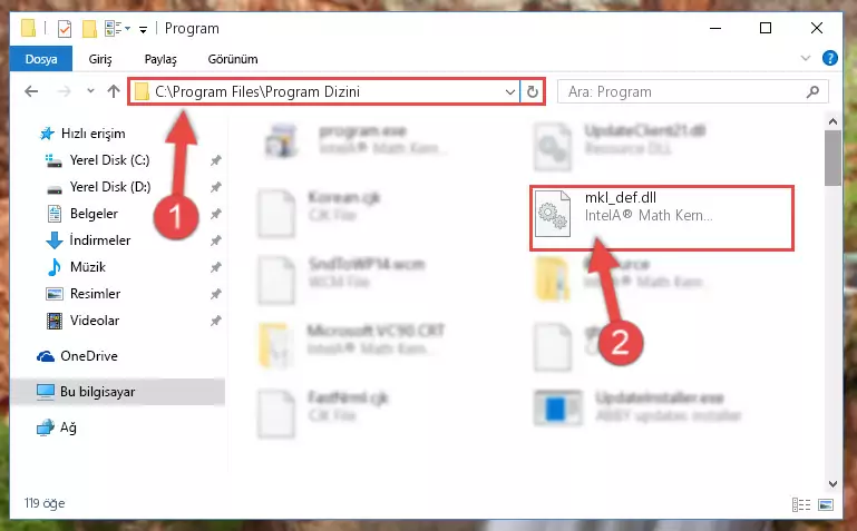 Mkl_def.dll dosyasının bozuk kaydını Windows Kayıt Defterinden kaldırma (64 Bit için)