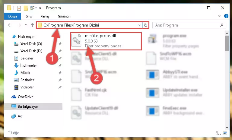 Mmfilterprops.dll kütüphanesinin hasarlı kaydını sistemden kaldırma (64 Bit için)