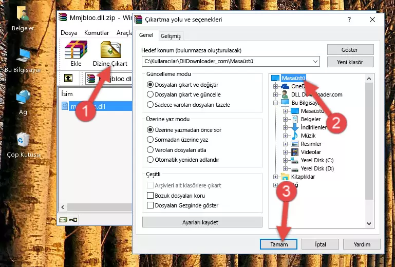 Mmjbloc.dll dosyasını Windows/System32 dizinine kopyalama