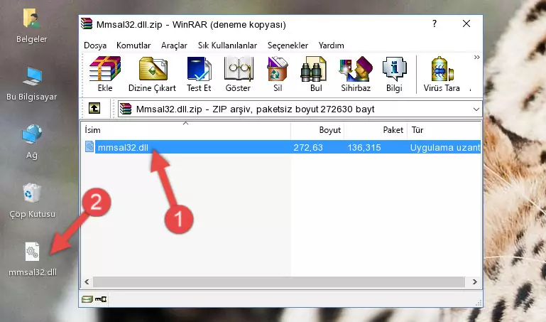 Program kurulum dizinine Mmsal32.dll dosyasını kopyalama.