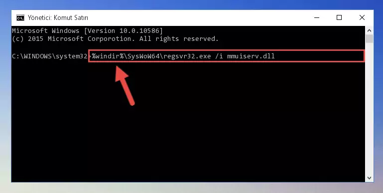 Mmuiserv.dll dosyasının hasarlı kaydını sistemden kaldırma (64 Bit için)