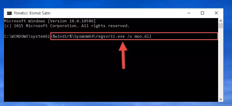 Moo.dll kütüphanesi için Windows Kayıt Defterinde yeni kayıt oluşturma