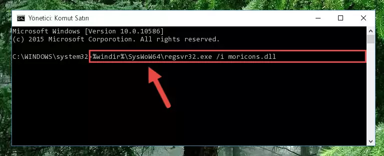 Moricons.dll dosyasının Windows Kayıt Defterindeki sorunlu kaydını silme
