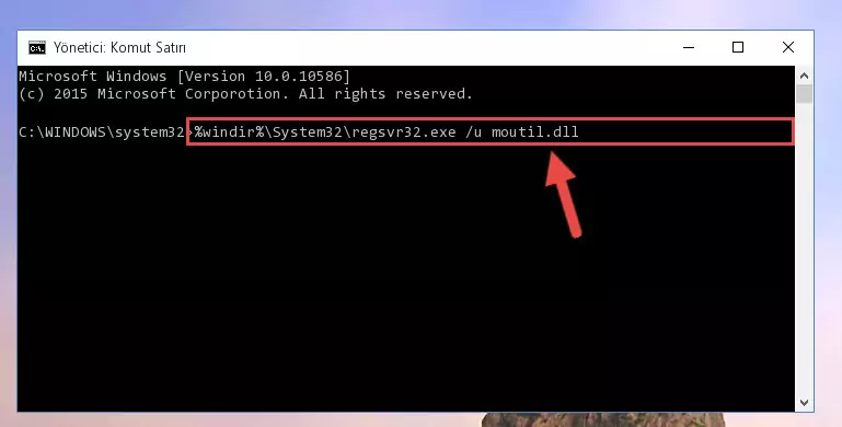 Moutil.dll kütüphanesi için Windows Kayıt Defterinde yeni kayıt oluşturma