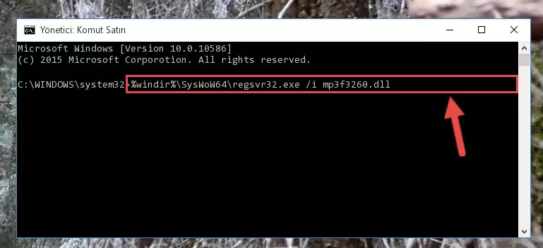 Mp3f3260.dll dosyasının hasarlı kaydını sistemden kaldırma (64 Bit için)
