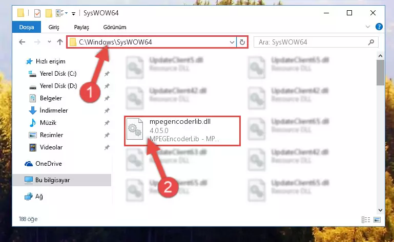 Mpegencoderlib.dll dosyasını Windows/sysWOW64 dizinine kopyalama