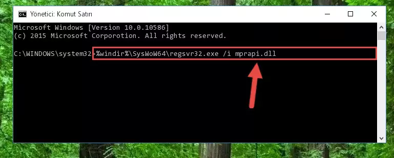 Mprapi.dll kütüphanesinin bozuk kaydını Windows Kayıt Defterinden kaldırma (64 Bit için)