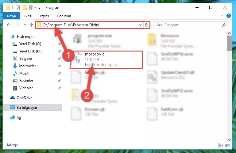 Mprprov.dll dosyasının bozuk kaydını Windows Kayıt Defterinden kaldırma (64 Bit için)