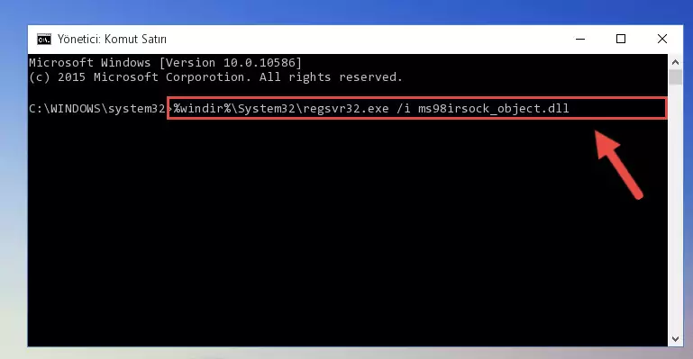 Ms98irsock_object.dll kütüphanesinin Windows Kayıt Defterindeki sorunlu kaydını silme