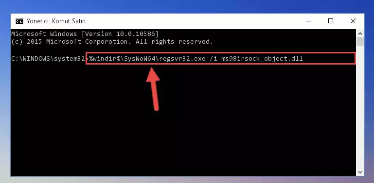 Ms98irsock_object.dll kütüphanesinin bozuk kaydını Windows Kayıt Defterinden kaldırma (64 Bit için)