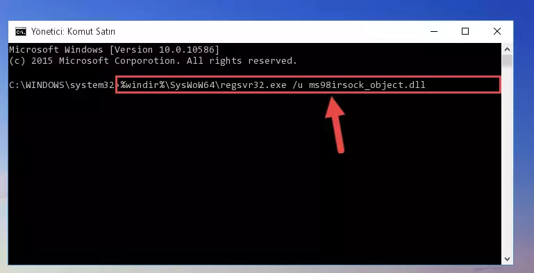 Ms98irsock_object.dll kütüphanesini sisteme tekrar kaydetme (64 Bit için)