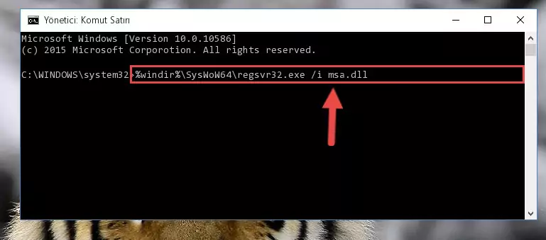 Msa.dll dosyasının bozuk kaydını Kayıt Defterinden kaldırma (64 Bit için)
