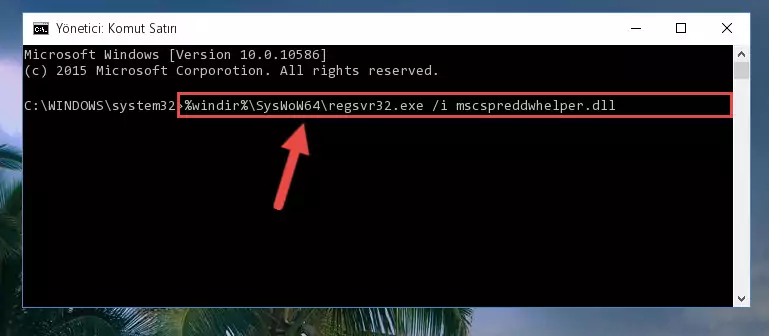 Mscspreddwhelper.dll kütüphanesinin kaydını sistemden kaldırma