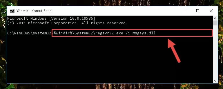 Msgsys.dll dosyası için temiz kayıt oluşturma (64 Bit için)