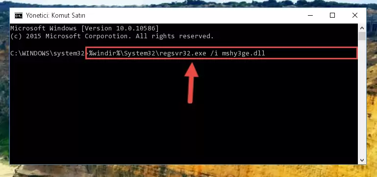 Mshy3ge.dll kütüphanesinin kaydını sistemden kaldırma