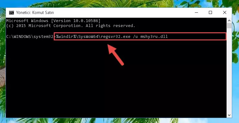 Mshy3ru.dll kütüphanesi için Windows Kayıt Defterinde yeni kayıt oluşturma