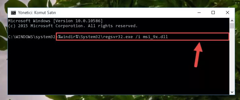 Msi_9x.dll dosyasını sisteme tekrar kaydetme (64 Bit için)