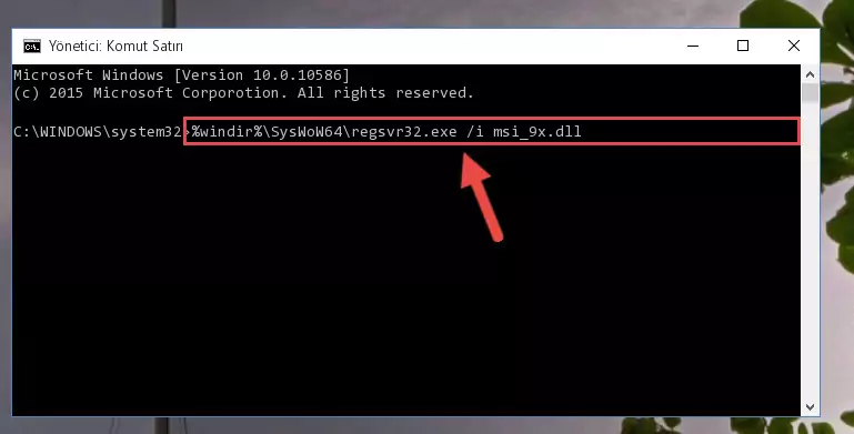 Msi_9x.dll dosyasının kaydını sistemden kaldırma