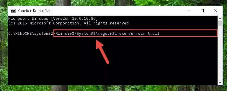 Msimrt.dll kütüphanesi için Windows Kayıt Defterinde yeni kayıt oluşturma