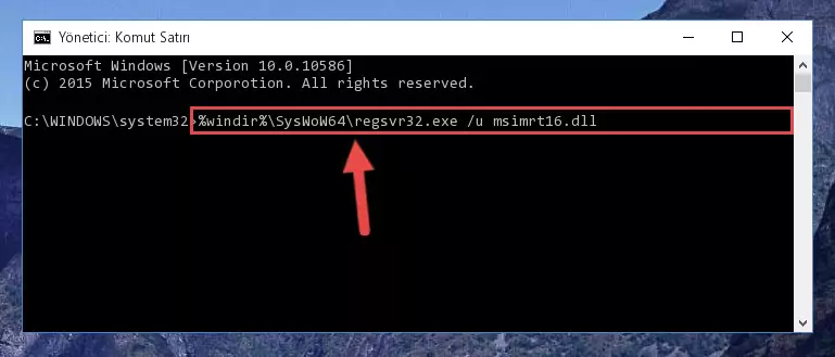 Msimrt16.dll dosyası için Windows Kayıt Defterinde yeni kayıt oluşturma