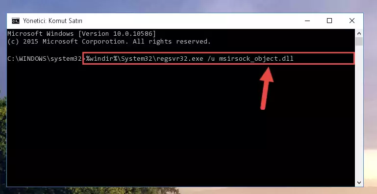 Msirsock_object.dll dosyası için Regedit (Windows Kayıt Defteri) üzerinde temiz kayıt oluşturma