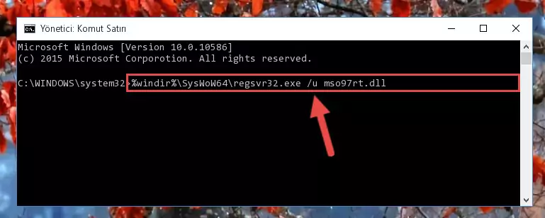 Mso97rt.dll dosyasını sisteme tekrar kaydetme (64 Bit için)