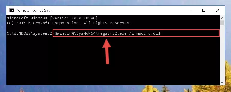 Msocfu.dll kütüphanesinin bozuk kaydını Kayıt Defterinden kaldırma (64 Bit için)