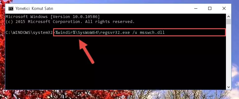 Msswch.dll kütüphanesi için Windows Kayıt Defterinde yeni kayıt oluşturma