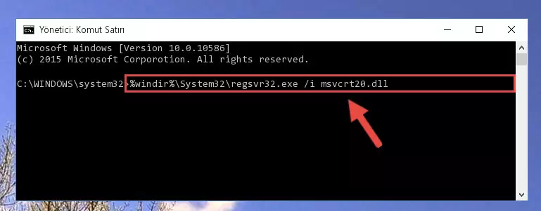 Msvcrt20.dll dosyasını sisteme tekrar kaydetme (64 Bit için)