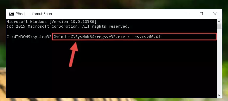 Msvcsv60.dll dosyasının bozuk kaydını Windows Kayıt Defterinden kaldırma (64 Bit için)