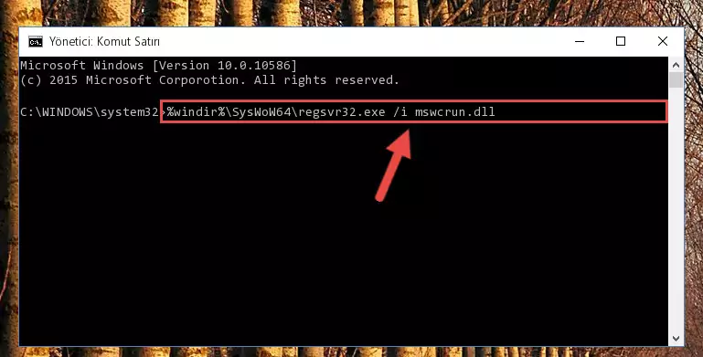 Mswcrun.dll kütüphanesinin sorunlu kaydını Regedit'den kaldırma (64 Bit için)