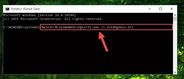 Natdbgeeui.dll kütüphanesinin bozuk kaydını Kayıt Defterinden kaldırma (64 Bit için)