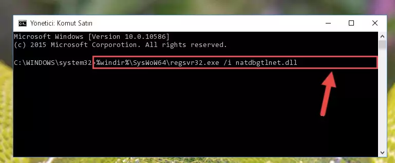 Natdbgtlnet.dll kütüphanesinin hasarlı kaydını sistemden kaldırma (64 Bit için)