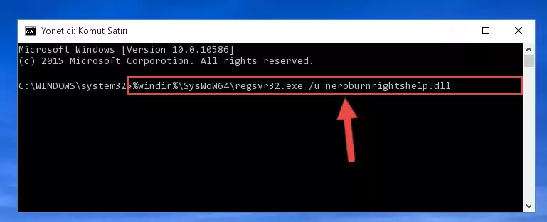 Neroburnrightshelp.dll dosyasını sisteme tekrar kaydetme (64 Bit için)