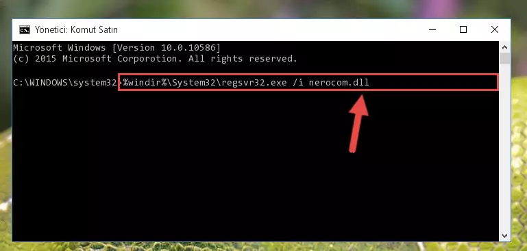 Nerocom.dll kütüphanesini sisteme tekrar kaydetme (64 Bit için)