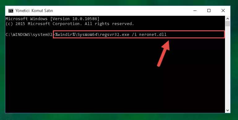 Neronet.dll kütüphanesinin bozuk kaydını Windows Kayıt Defterinden kaldırma (64 Bit için)