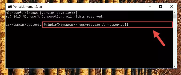 Network.dll dosyası için Windows Kayıt Defterinde yeni kayıt oluşturma