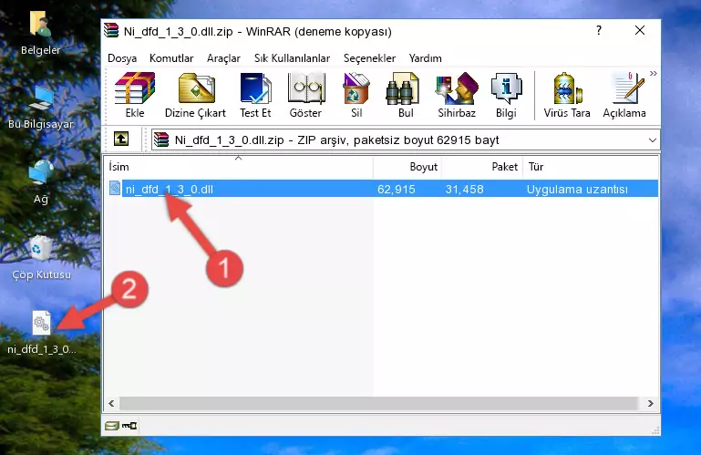 Program kurulum dizinine Ni_dfd_1_3_0.dll dosyasını kopyalama.